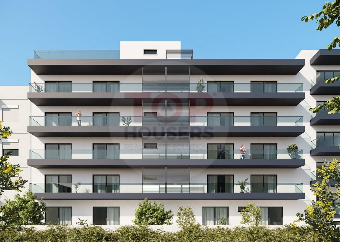 Apartamento T1 Novo com piscina no terraço e garagem - Olhão