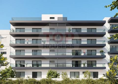 Apartamento T1 Novo com piscina no terraço e garagem - Olhão