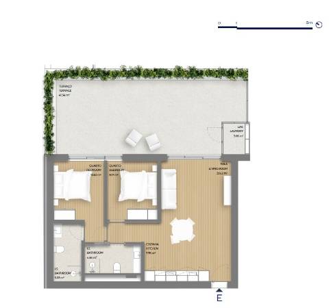 T2 em construção | Terraço 40m2 | Garagem no Porto
