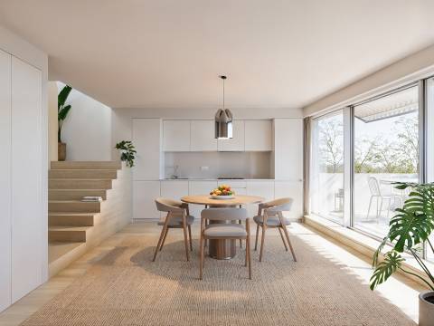 T1 duplex | Terraço e varanda, em construção, no Bairro dos Músicos | Porto
