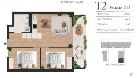T2 c/ varanda de 12 m2 em construção | Vila Nova de Gaia