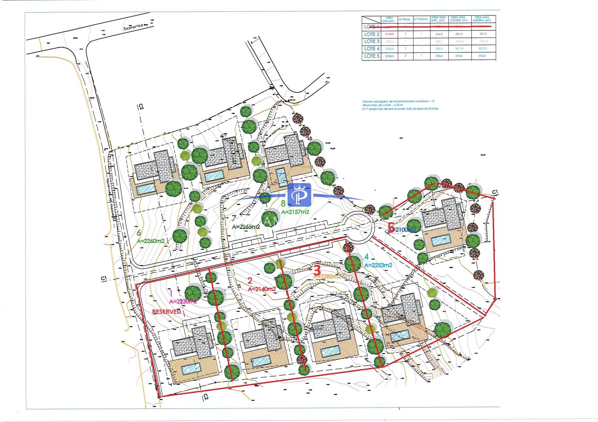 Lote urbano único com vista mar idealmente localizado perto da prestigiada urbanização Presa da Mour