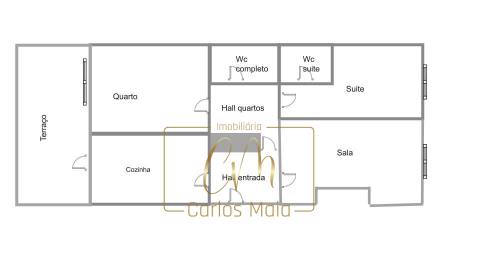 Apartamento T2 com terraço e duas garagens fechadas