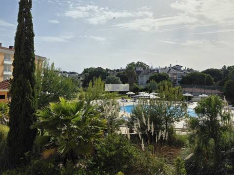 Apartamento T2 para arrendar, garagem, piscina, praia, Carcavelos, condomínio fechado, segurança 24h