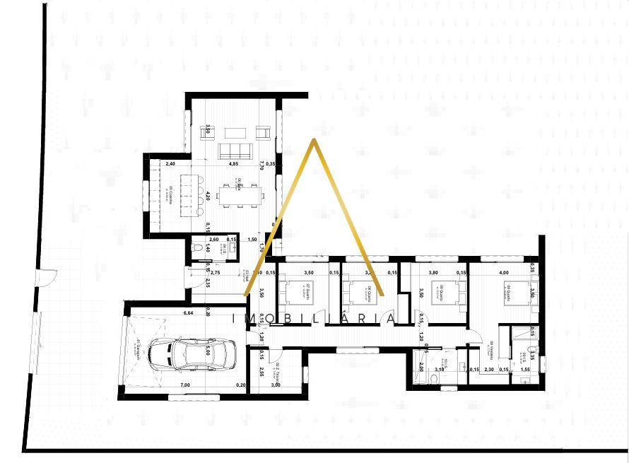 Moradia Isolada T4, inserida em 1352 m2 de terreno.