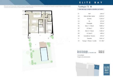 Apartamento de 248 m² C/ Terraço e Piscina Privativa, 2 suites, 2 lugares de Estacionamento