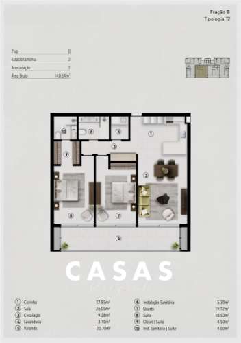 APARTAMENTO T2 COM 140 m² NO FUNCHAL, ILHA DA MADEIRA.