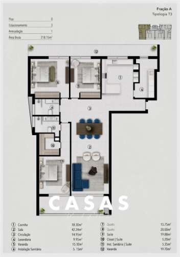 APARTAMENTO T3 COM 218.15 m² NO FUNCHAL, ILHA DA MADEIRA.