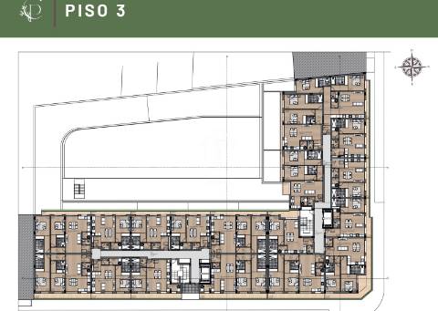 T2 Novo, com terraço de 31 m2, garagem, Condomínio Fechado, no Coração de Matosinhos