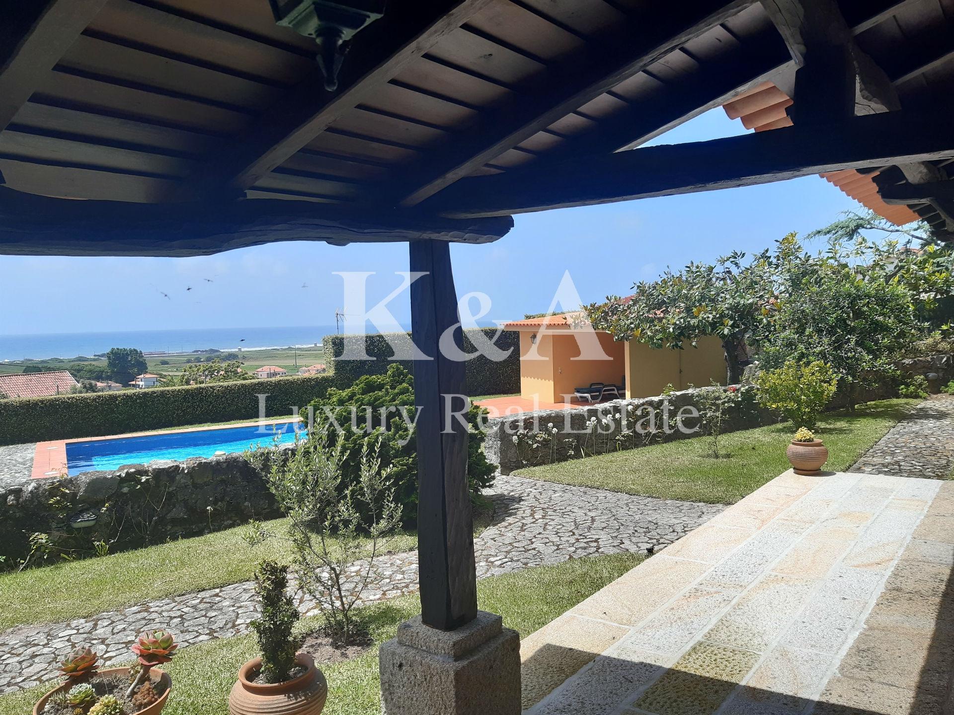 Moradia T3 com jardim e piscina com vista mar, Afife/Viana do Castelo