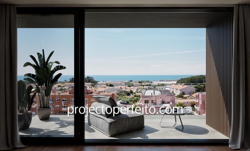 Apartamento T2 para venda em Arcozelo, último andar com terraço/varandas vista mar