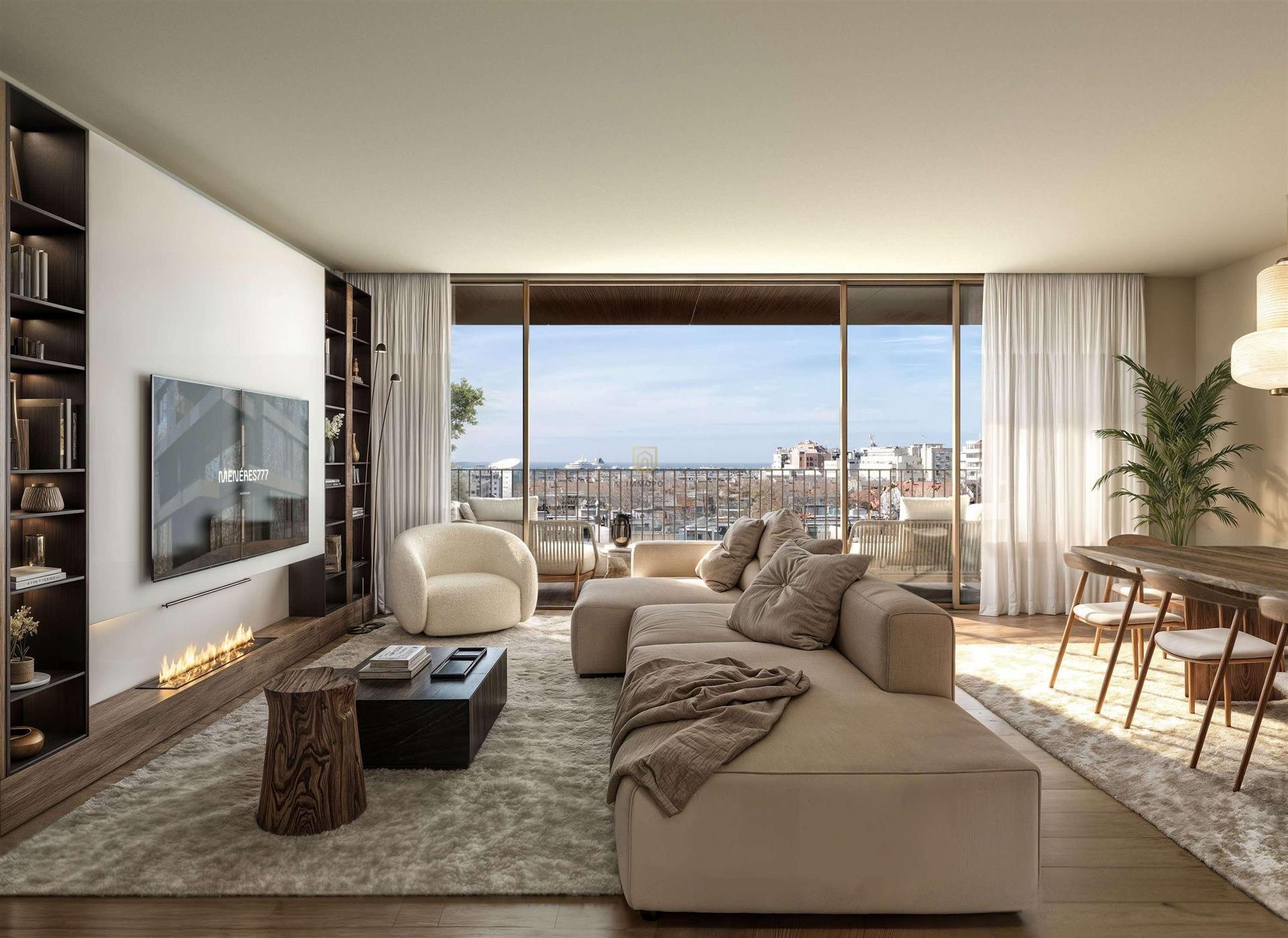 T2 com 109.6 m2 e varanda, em condomínio de luxo, Matosinhos Sul