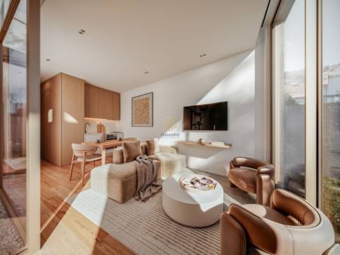 Apartamento T0 de luxo em Matosinhos com 33m2 e varanda de 21m2
