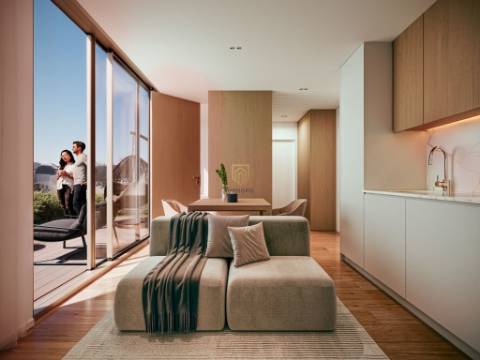 Apartamento T0 de luxo em Matosinhos com 33m2 e varanda de 21m2