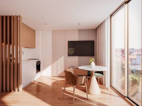 Apartamento T0 de luxo em Matosinhos com 33m2 e varanda de 21m2