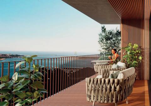 T4 Novo, varanda panorâmica com vistas de Rio e Mar!