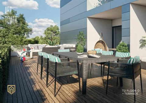 Apartamento T3 Novo com Terraço em condomínio de altíssima qualidade, 15mn do polo universitário