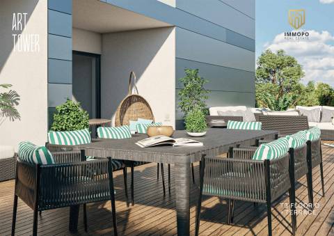 Apartamento T3 Novo com Terraço em condomínio de altíssima qualidade, 15mn do polo universitário