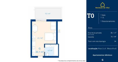 Apartamento T0, Porto, Vila Nova de Gaia, Vilar do Paraíso - Condomínio Fechado