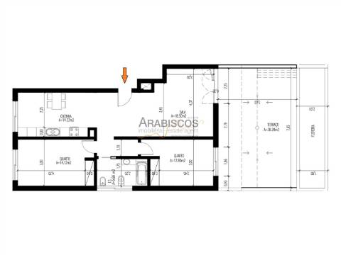 Apartamento T2 - Terraço com 38 m2 - Barbecue - 1 Lugar Garagem - Vale Lagar - Portimão