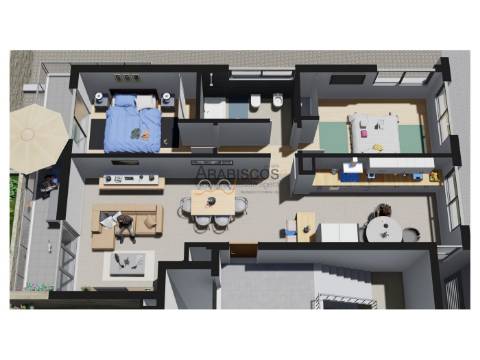 Apartamento T2 - Terraço com 38 m2 - Barbecue - 1 Lugar Garagem - Vale Lagar - Portimão