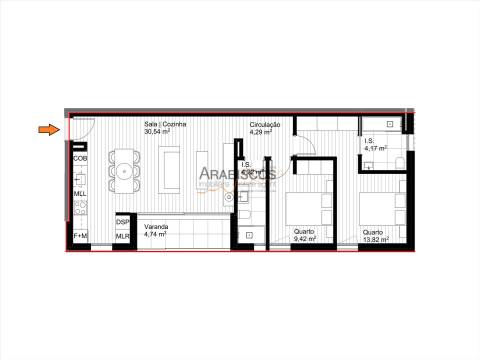 Apartamento T2 - Ar Condicionado - Arrrumo - Lugar de Garagem - Bela Vista - Lagoa - Algarve