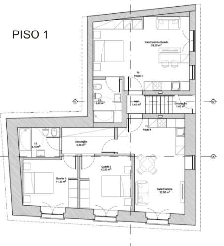 Edíficio c/ Projeto Aprovado p/ 2 - T2 e 1 T0