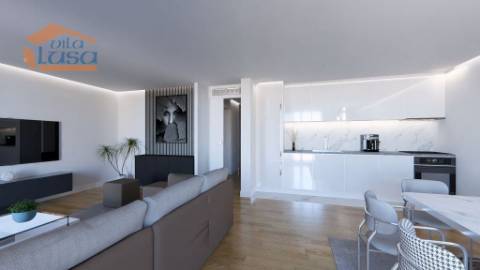 T2 Novo c/ dois lugares garagem e varanda 21,24m2 em Portimão.