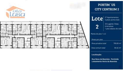 T2 Novo c/ dois lugares garagem e varanda 21,24m2 em Portimão.