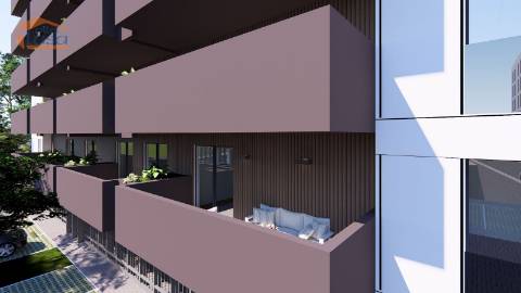 Apartamento T0 Novo em Vilar de Paraiso, com varanda e lugar de garagem