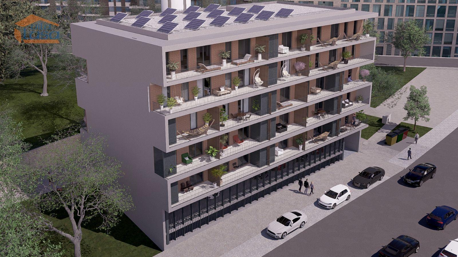 T-0 Novo c/ varanda 12.58m2 e lugar de garagem no centro de Armação de Pera a 300mts da praia.