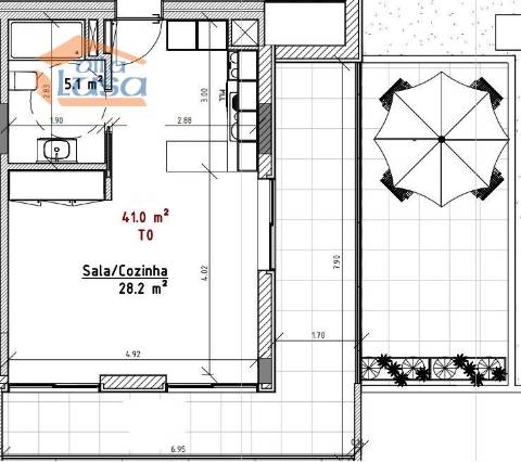 Apartamento T0 C/ Terraço 39.10m2 em Empreendimento de Referência, centro de  Vila Nova de Gaia