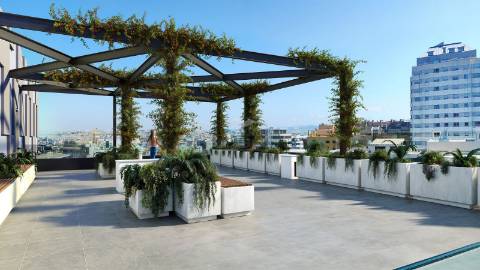 T0 Recuado terraço com 25.35m2, lugar de garagem e arrumos no Centro de Gaia.