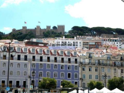 Edifícios ANTIGOS, zona típica ma freguesia de Santo António. Portugal, zona antiga de Santa Marta, Lisboa.