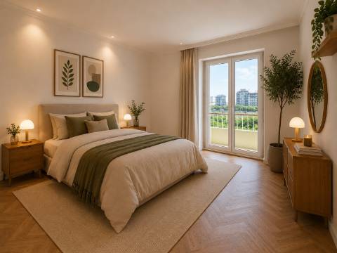 Apartamento T2 em Amoreiras, Piso 6 com elevador, boa orientação solar e vista ampla