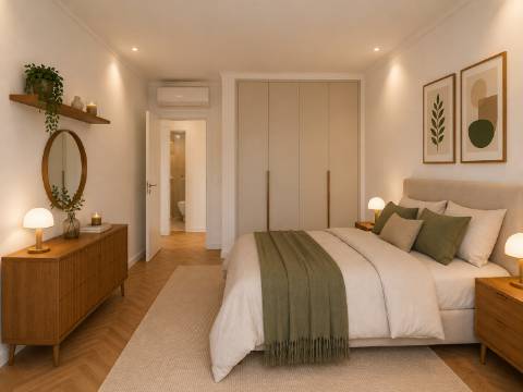 Apartamento T2 em Amoreiras, Piso 6 com elevador, boa orientação solar e vista ampla
