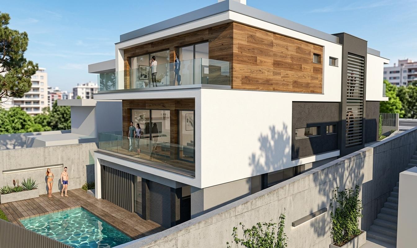 Moradia T5 com Piscina e Jardim em construção | Caxias | Oeiras
