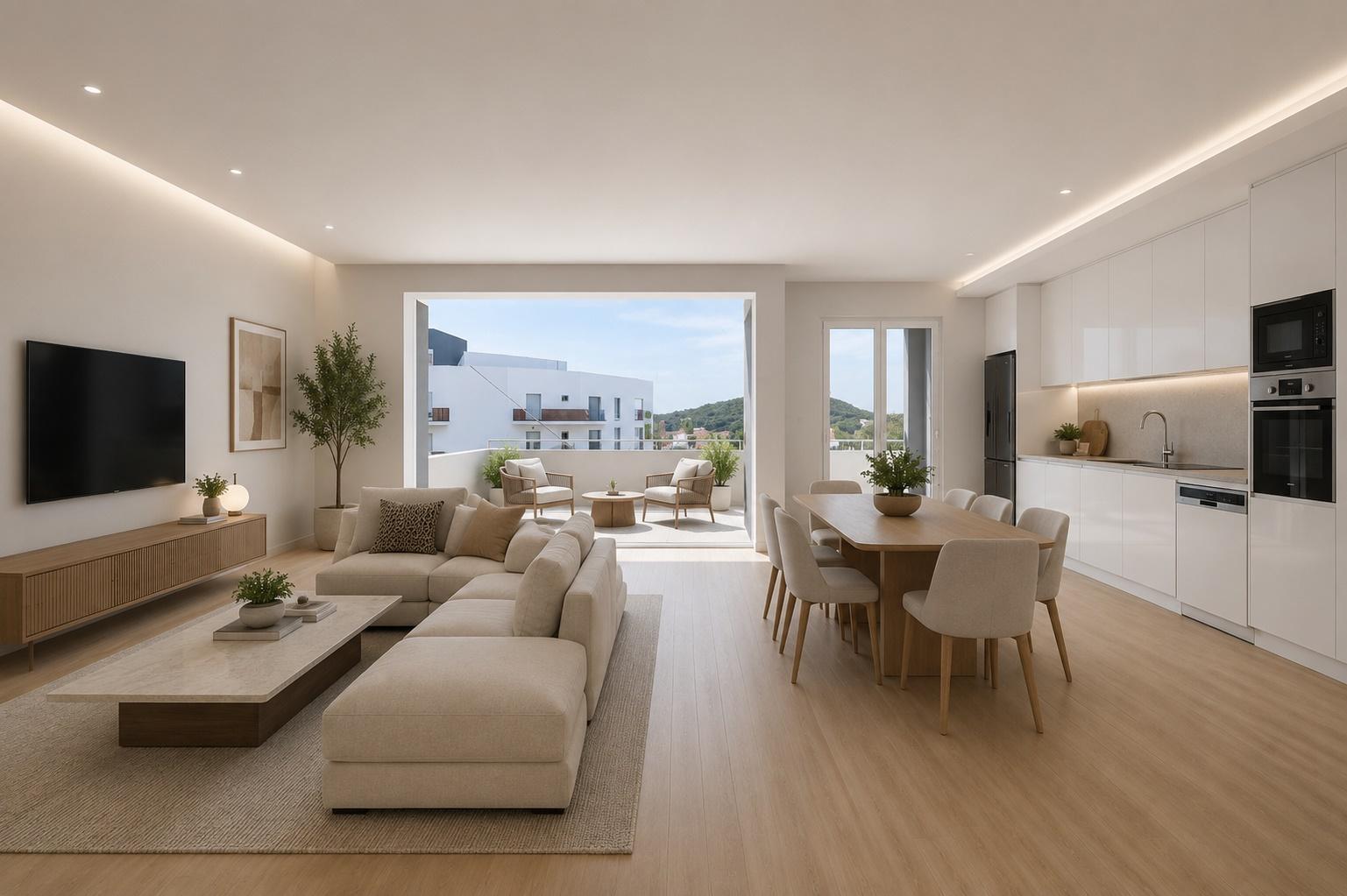 Apartamento T3 Contemporâneo com Duas Suítes e Excelente Exposição Solar
