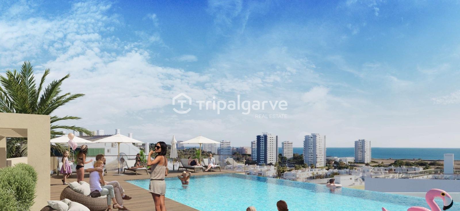 T1 a partir de 380 000€ até 545 000€ num condo fechado. Alvor Centro