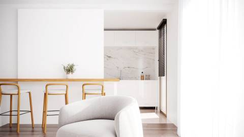 Nova penthouse T2, condomínio com piscina, junto Ria Formosa, em Cabanas de Tavira, Algarve