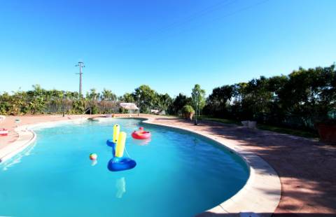 Quinta com moradia térrea T4, piscina com jardim, garagem e vinhas, em Campo Maior
