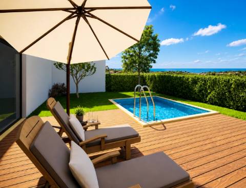 Nova moradia T3 com piscina, vistas mar, junto praias, em Santa Cruz, Torres Vedras