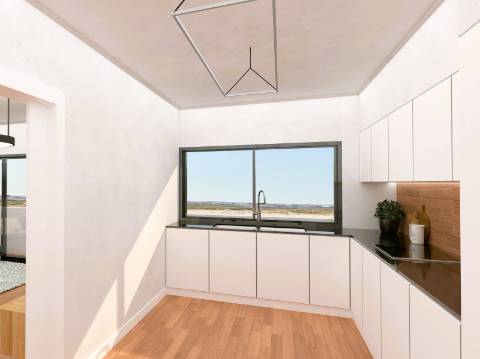 Apartamento T2 novo, varandas, terraço no topo, parqueamento para 1 viatura