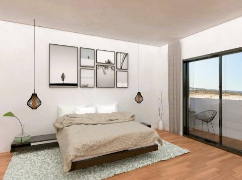 Apartamento T2 novo, varandas, terraço no topo, parqueamento para 1 viatura
