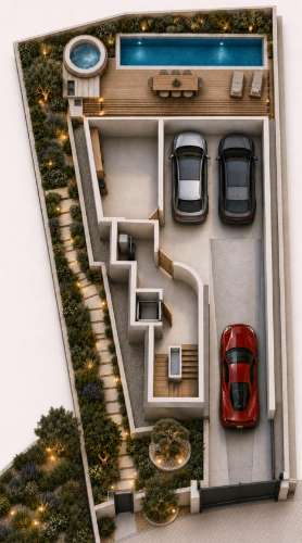 Lote com projeto aprovado, piscina e vistas de mar, centro de Tavira, Algarve