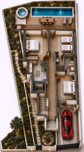 Lote com projeto aprovado, piscina e vistas de mar, centro de Tavira, Algarve