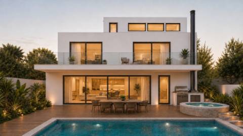 Lote com projeto aprovado, piscina e vistas de mar, centro de Tavira, Algarve