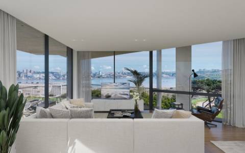 Apartamento T4 c/ Vistas sobre o Rio Douro e sobre o Mar