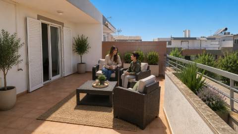 Moradia familiar com terraço, varandas e garagem perto de Tavira