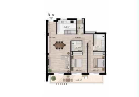 Apartamento T2 Novo em Santo Estevão, Tavira